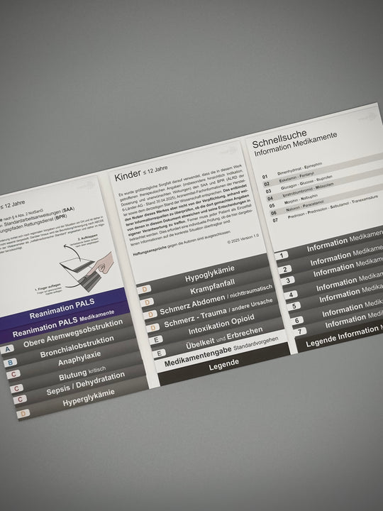 Mediflip Medikamente Notfallsanitäter SAA und BPR Kinder